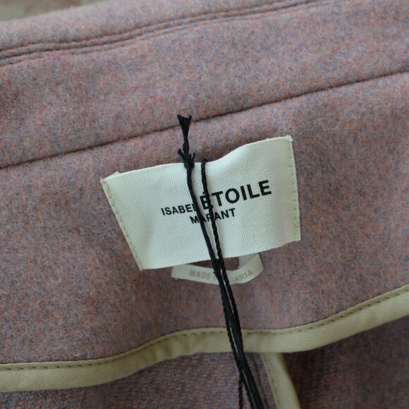 NWT Isabel Marant Limi Pink Wool Cocoon Coat Sz M/6 - Picture 5 of 12